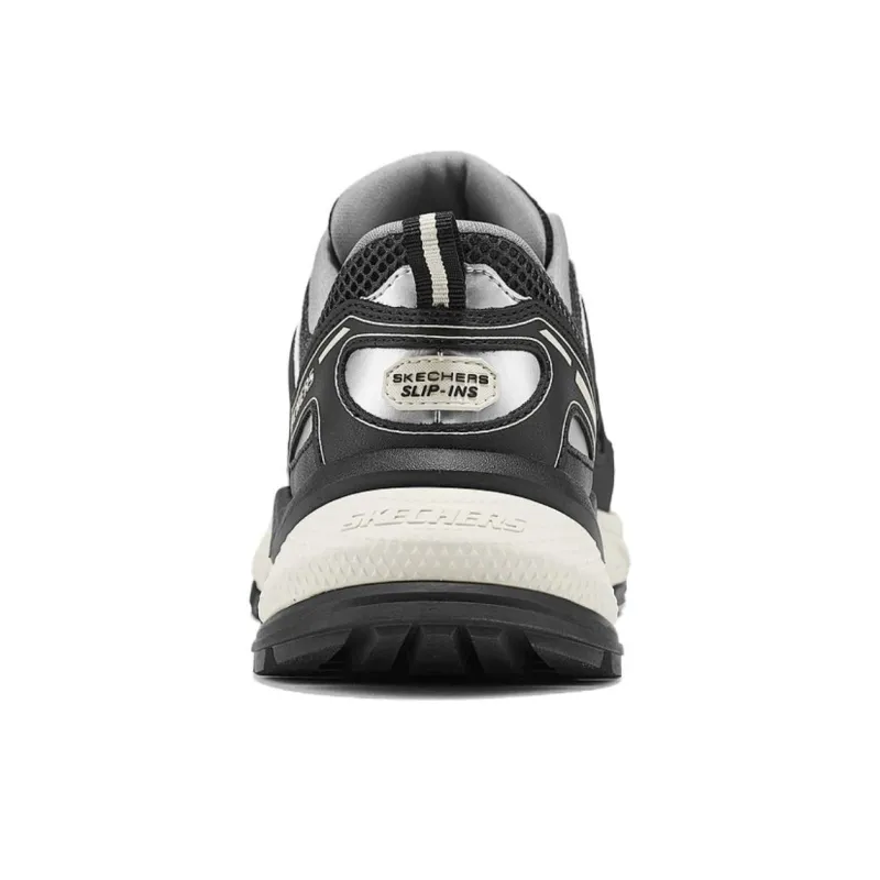 Skechers Abrasion Resistant Breathable Low Top Chunky Sneakers Men's Black White-3