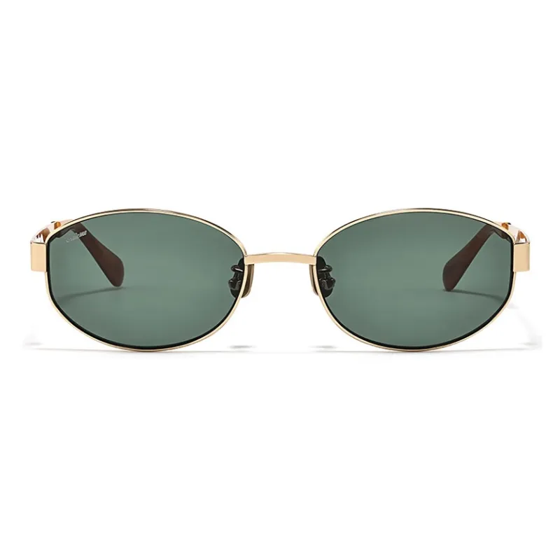 Fakeme Β Titanium Oval Sunglasses Unisex-3