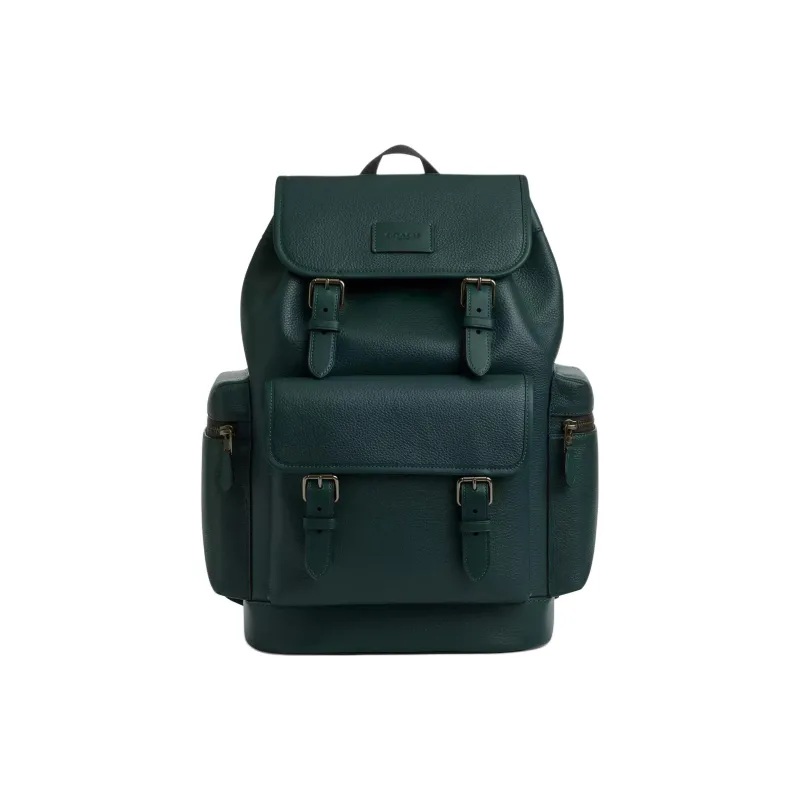 COACH Sprint Pebble Texture Leather With Calfskin Backpack Tubas Men's Deep Cyan & Black-0