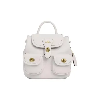 COACH Hadley Leather Backpack Medium Size Women's White