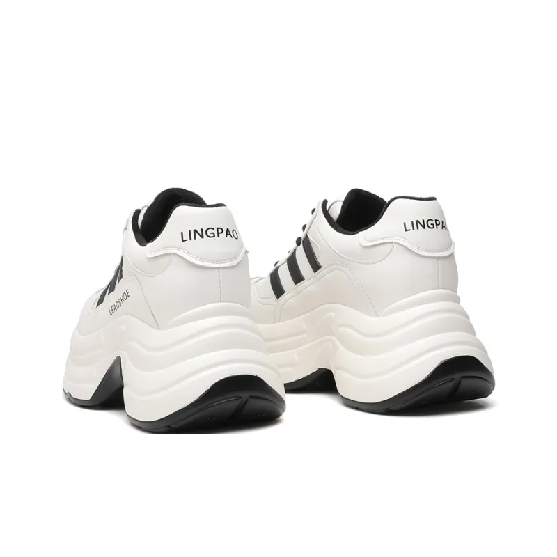LINGPAO Slip Resistant Low Top Chunky Sneakers Women's-3