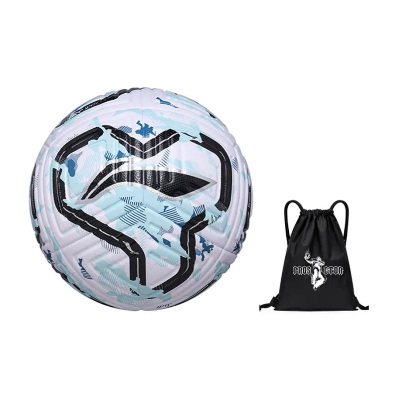 LiNing Size 5 Soccer TPU Seamless Thermal bonding Unisex White Black Blue-24