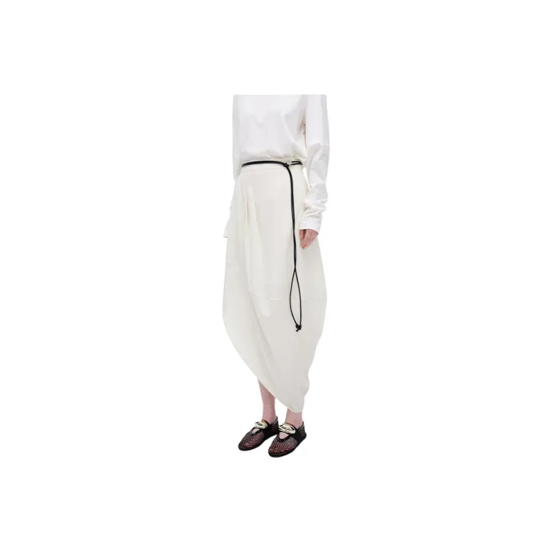 Self Who Casual Long Skirt Women's Moon White-4