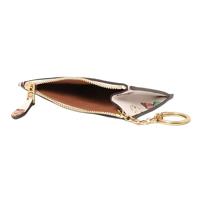 COACH Skinny Id Case Leather Card Holder Mini Women's White Multicolor-2