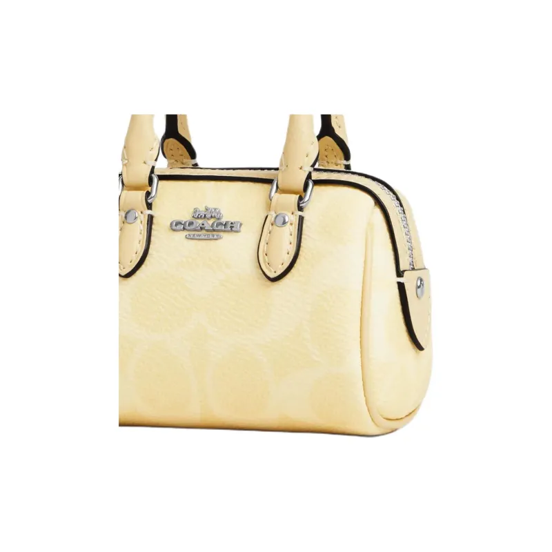 COACH Rowan Leather Bag Accessory Mini Women's Yellow-3