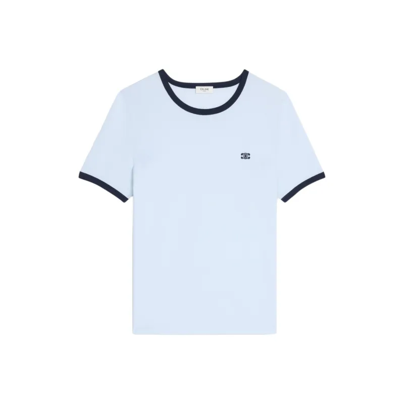 CELINE SS25 Regular T Shirt Women's Silver Blue-0