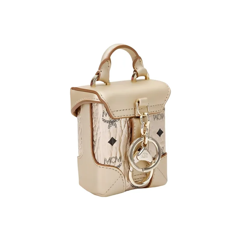 MCM Soft Berlin Visetos Leather Handbag Mini Women's Gold-2
