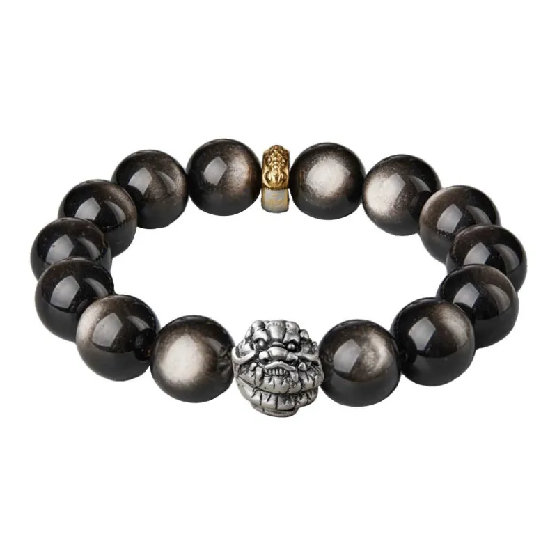 Moonstone Edge Obsidian Bracelets Unisex-4