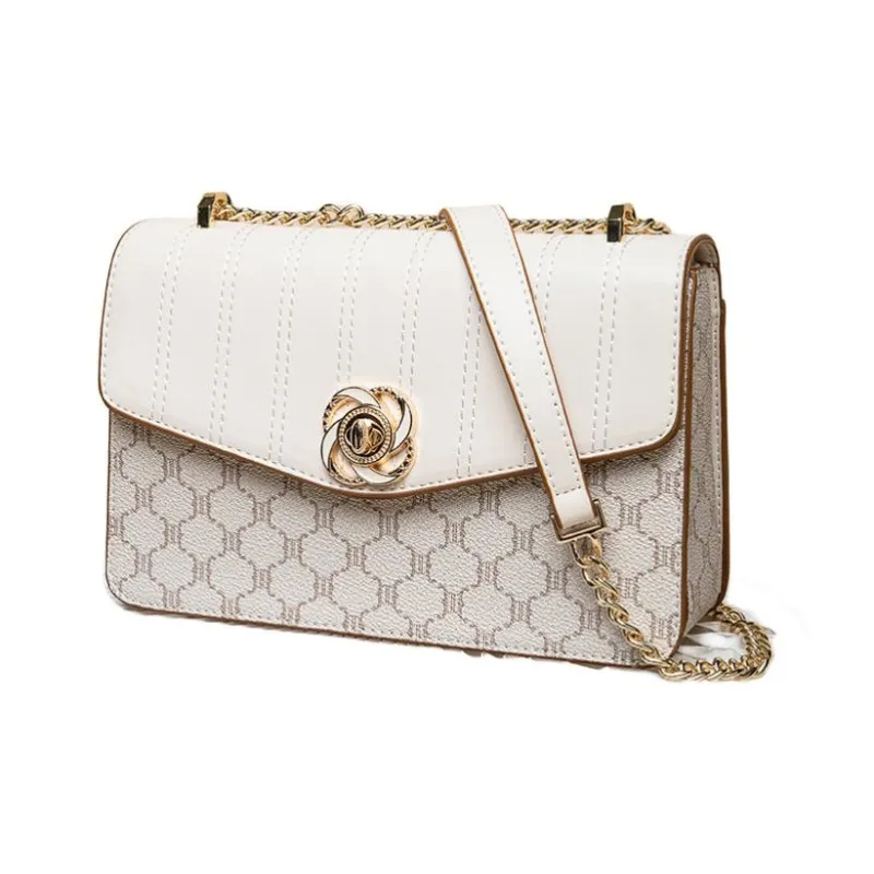 CNNCOO Cow Leather Shoulder Bag Women's Ecru-2