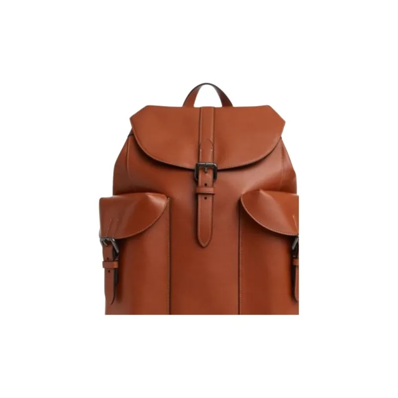 COACH WARNER Cow Leather Backpack Unisex Brown-3