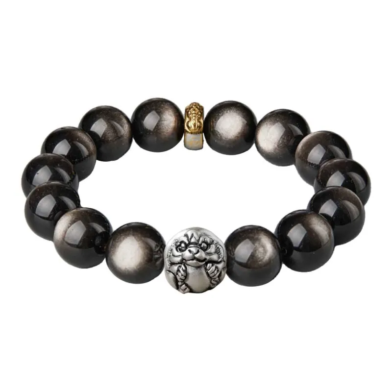 Moonstone Edge Obsidian Bracelets Unisex-2