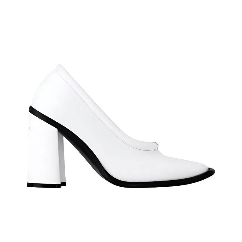 LOUIS VUITTON Berlin Chunky Heel High Heels 9.5cm Women's White-1
