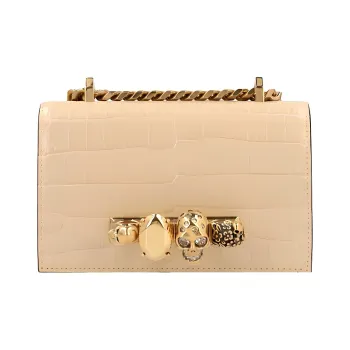 Alexander McQueen Calfskin Small Square Bag Shoulder Bag Crossbody Bag Women's Beige