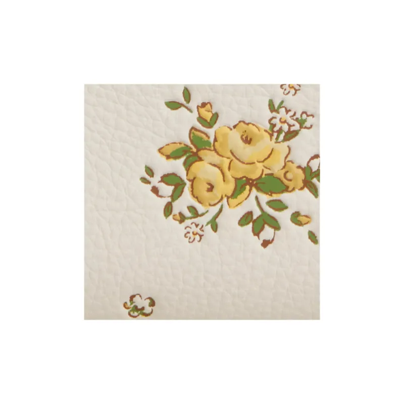 COACH Leather Wallet Mini Women's Chalk & Yellow-2