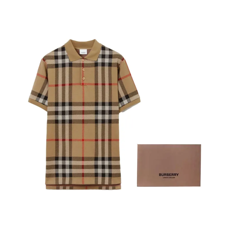 Burberry Check Cotton Jacquard Polo Shirt-6