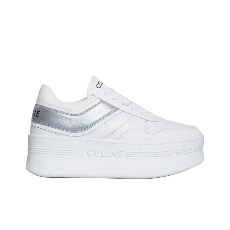CELINE Block Low Top Skateboard Shoes Women's White-1