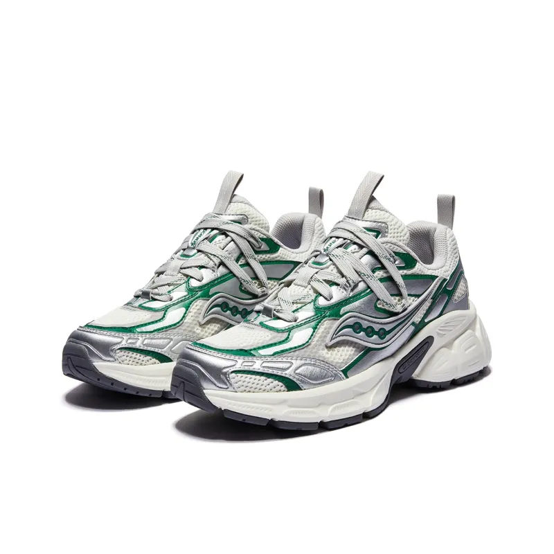 Saucony 2K CAVALRY Slip Resistant, Breathable, And Supportive Low Top Casual Shoes Unisex Silver Green-2