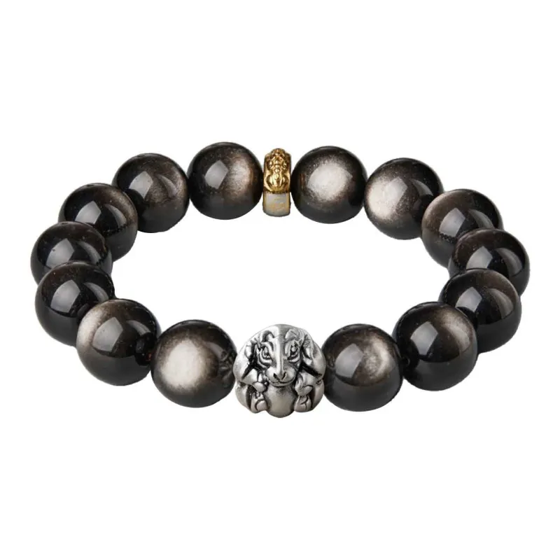 Moonstone Edge Obsidian Bracelets Unisex-10