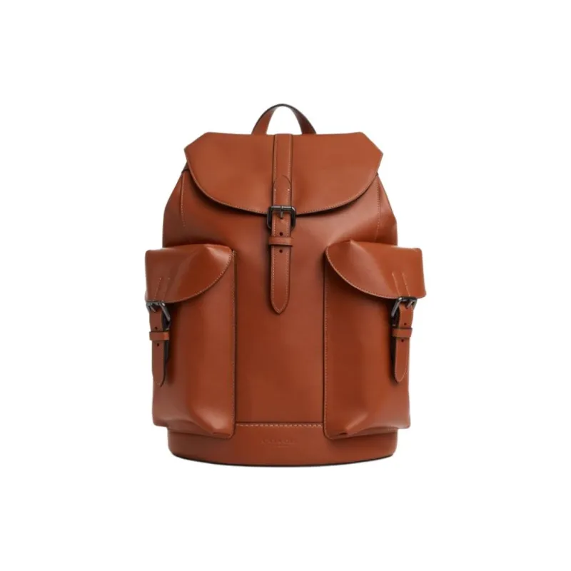 COACH WARNER Cow Leather Backpack Unisex Brown-0