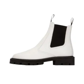 CELINE Short Chelsea Boots Women's White