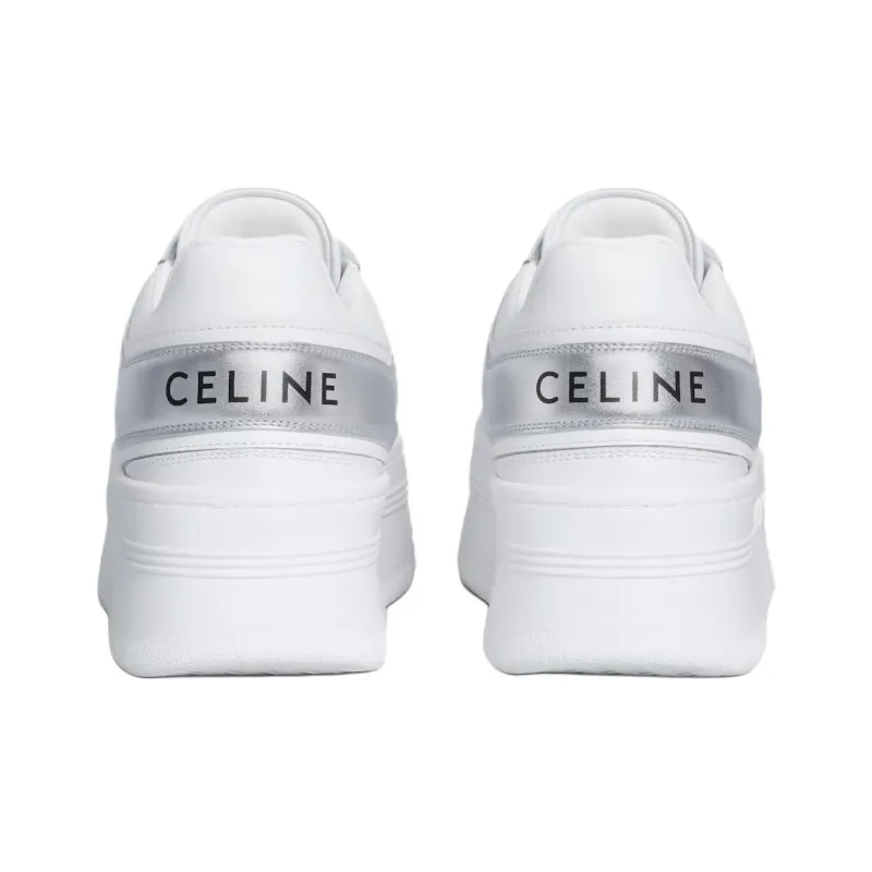CELINE Block Low Top Skateboard Shoes Women's White-3