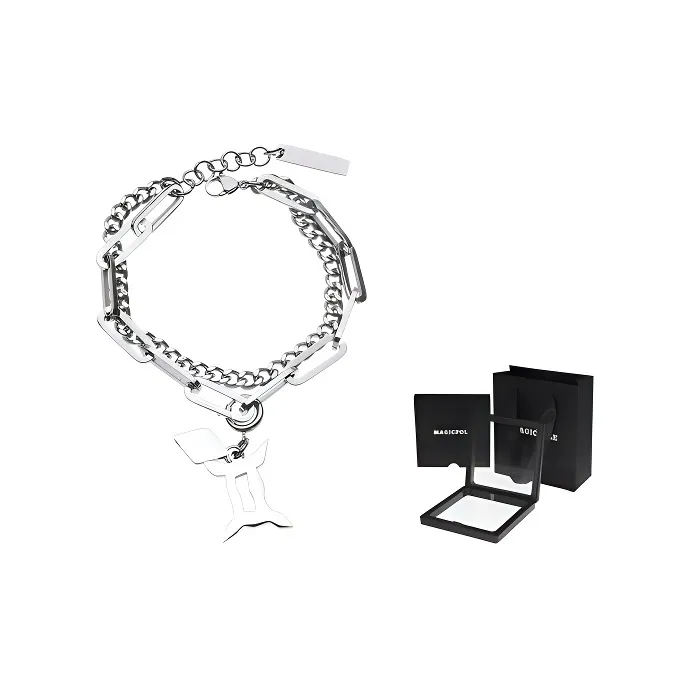 MAGICPOLE Titanium Steel Bracelets Unisex Silver-2