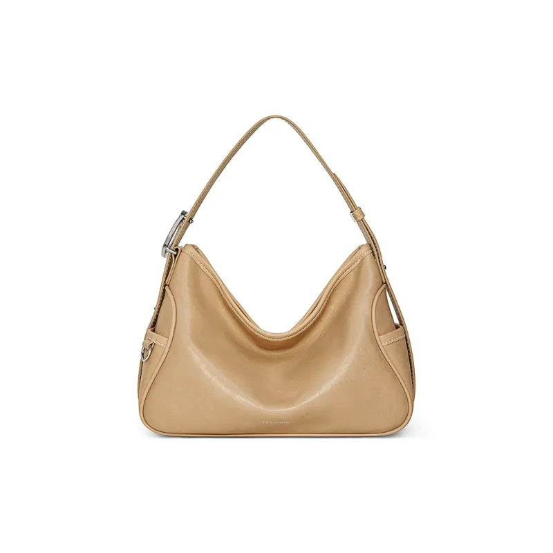 Teenmix Split Cow Leather With Synthetic Leather Crossbody Handbag, Shoulder Bag Regular Women's Ecru/Khaki/Black-24