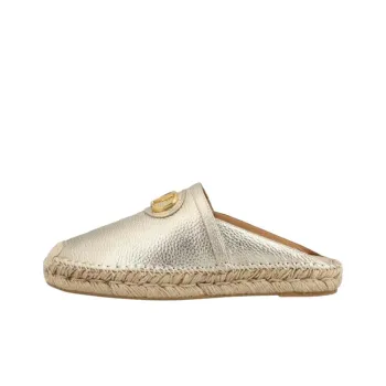 Valentino GARAVANI Abrasion Resistant Closed Toe Slippers Women's Gold