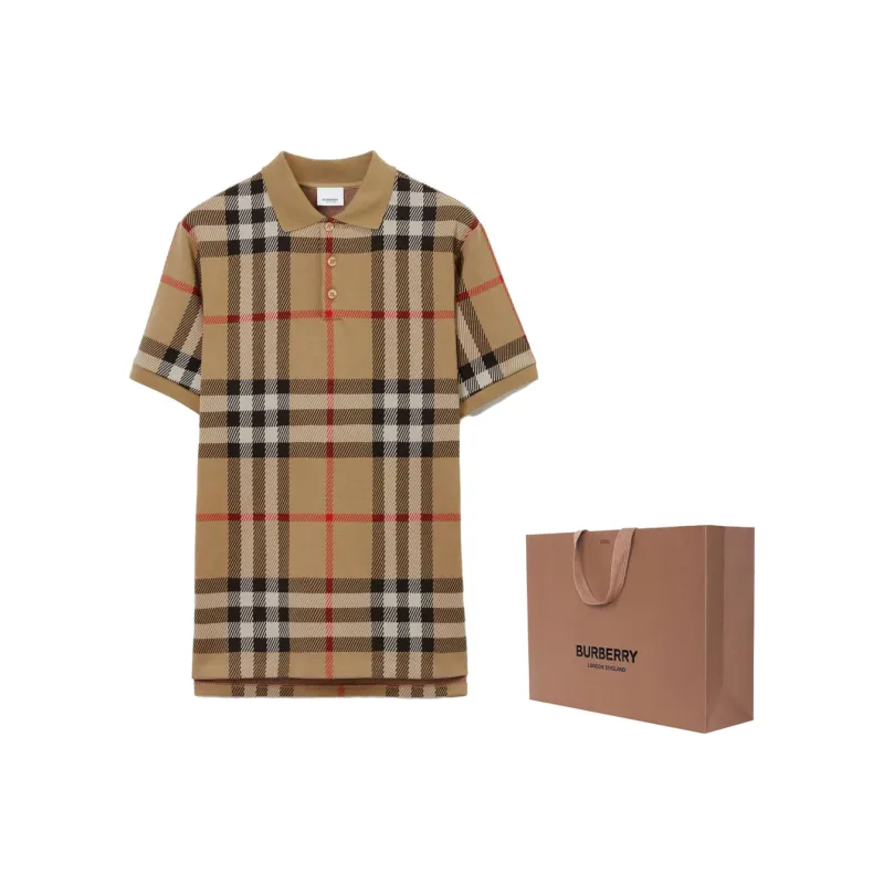 Burberry Check Cotton Jacquard Polo Shirt-5