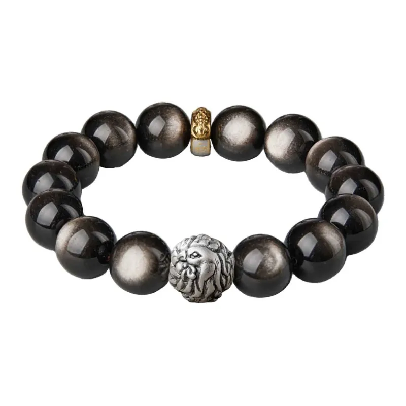 Moonstone Edge Obsidian Bracelets Unisex-12