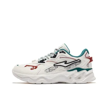 Erke Cushioning Abrasion Resistant Breathable Low Top Chunky Sneakers Men's Microcrystal White Deep Marsh Color