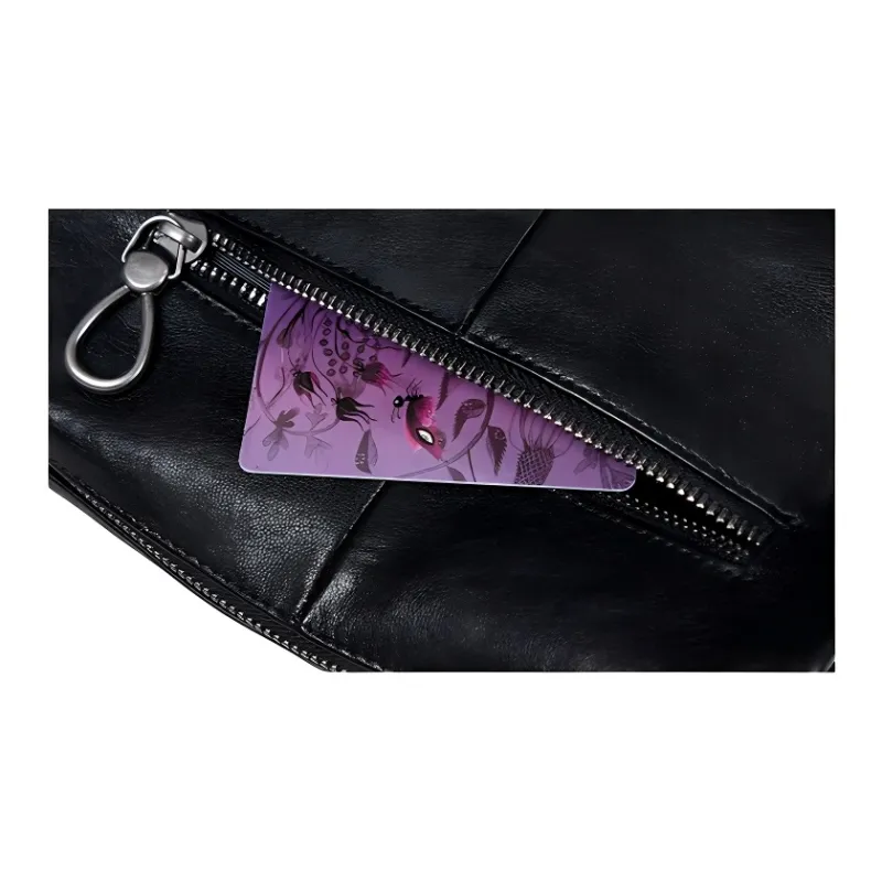 KAISER Top Grain Cow Leather Clutch Men's Black-1