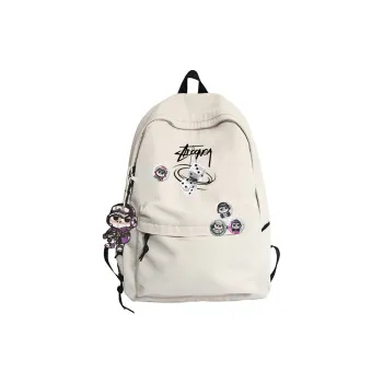ADOONGA Nylon Backpack Regular Unisex Black/White