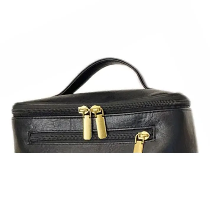 Boniu PU Makeup Bag Women's Black/Dark Brown/Light Brown-2