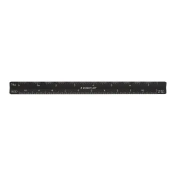 STAEDTLER Measuring Tape, Aluminum, Black, Measurement Tool 15cm Various Sizes/triangle Board
