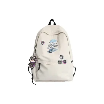 ADOONGA Nylon Backpack Unisex Black/White