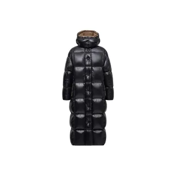 Moncler Parnaiba Hooded Long Down Jacket Down Jacket Women's Black