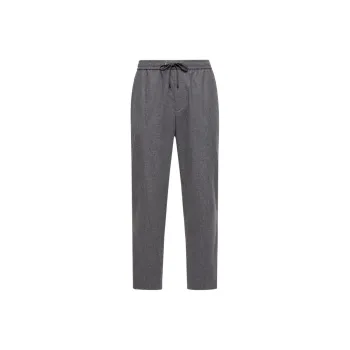 Moncler Cashmere Blend Jogging Trousers Casual Pants Men's Dark Gray