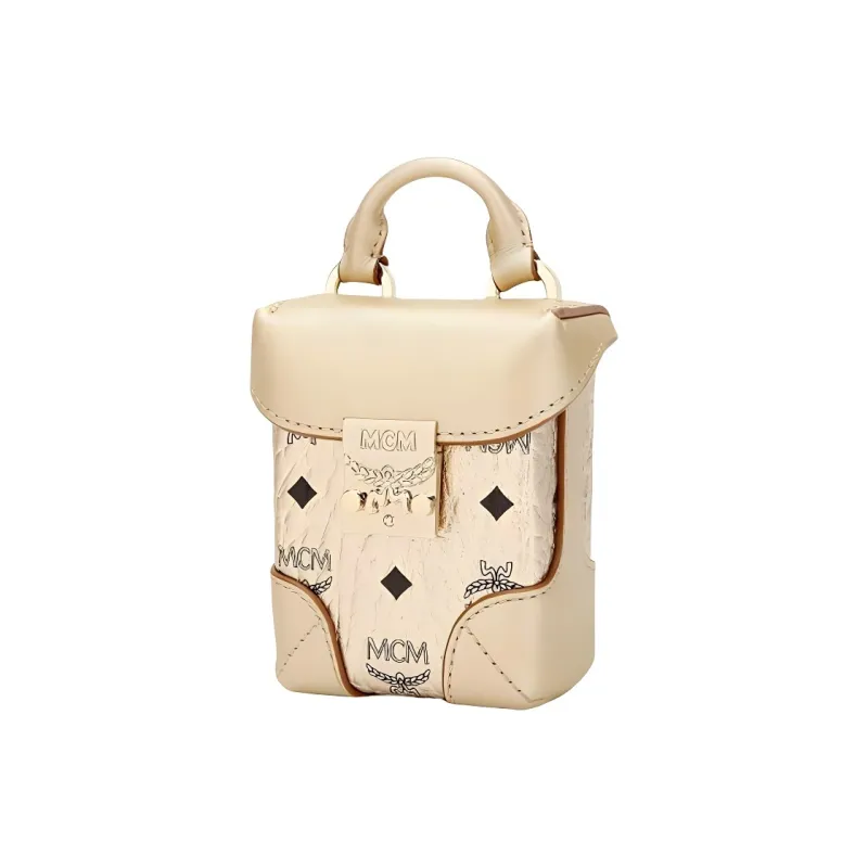 MCM Soft Berlin Visetos Leather Handbag Mini Women's Gold-1