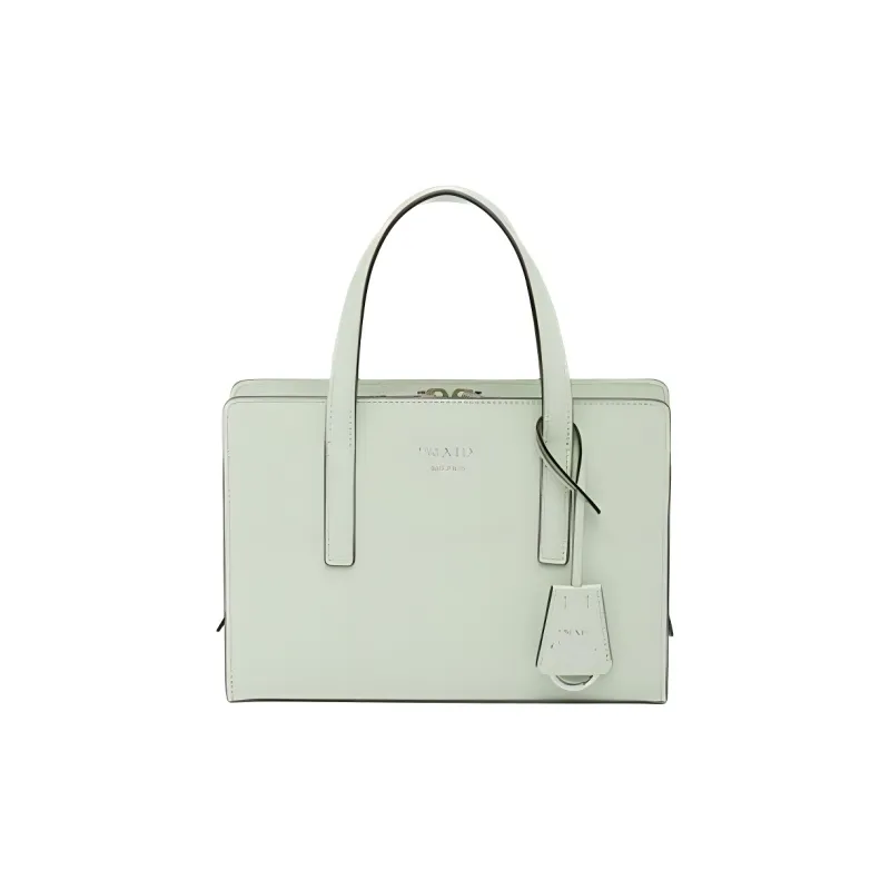 PRADA Re Edition Shiny Cow Leather Shoulder Bag, Crossbody Bag, Handbag Women's Aqua Green-0