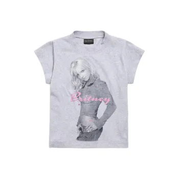 Balenciaga SS26 T Shirt Women's Gray Slim Fit