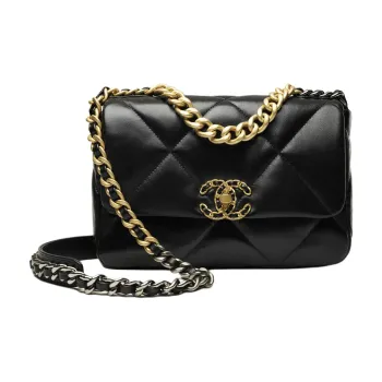 CHANEL 19 Flap Bag Goatskin Gold-Tone