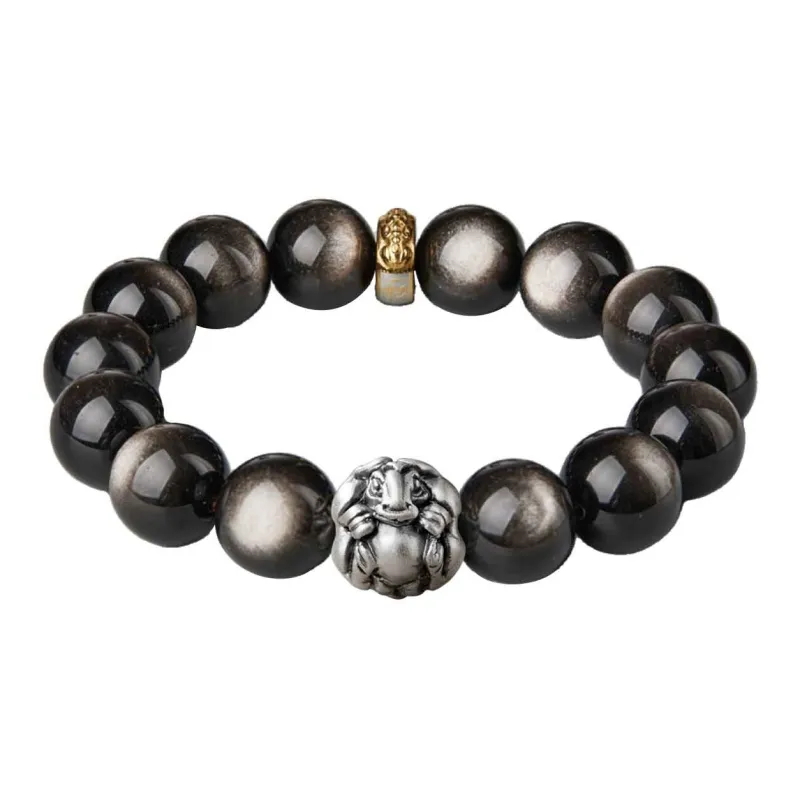 Moonstone Edge Obsidian Bracelets Unisex-9