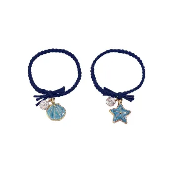 ROYALSASA Rubber Band Faux Crystal Alloy Accessories Hair Tie Women's