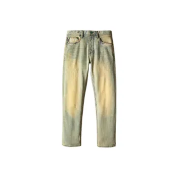 Devanro Jeans Men Vintage Blue Pants