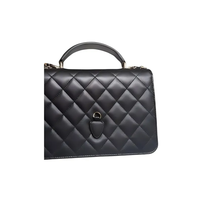 CHANEL Lambskin One Shoulder Handbags Women's Black-4