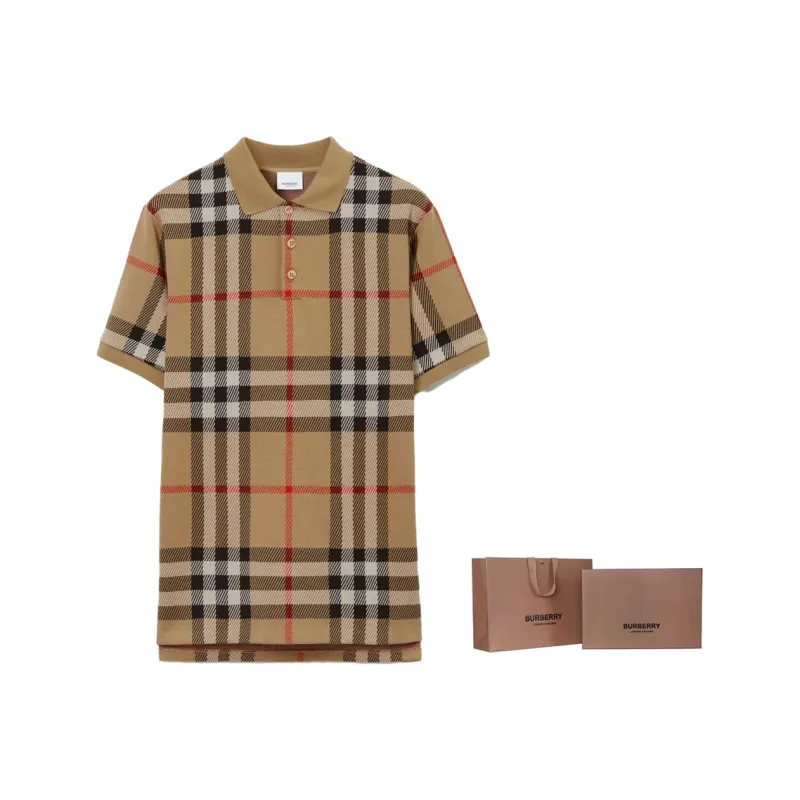 Burberry Check Cotton Jacquard Polo Shirt-7
