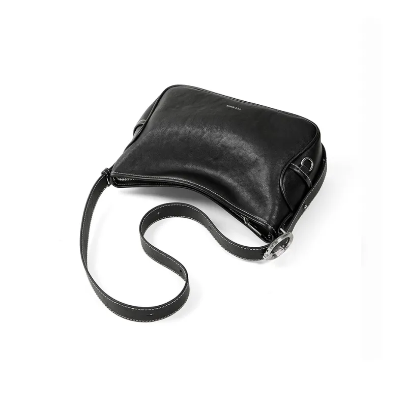 Teenmix Split Cow Leather With Synthetic Leather Crossbody Handbag, Shoulder Bag Regular Women's Ecru/Khaki/Black-17