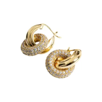 LUV AJ Metal, Brass Plated, Cubic Zirconia, Gemstone Earrings Women's Gold