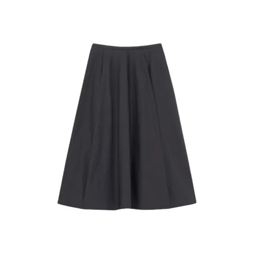 MADISONBLUE 블랙 여성 캐주얼 롱 스커트
